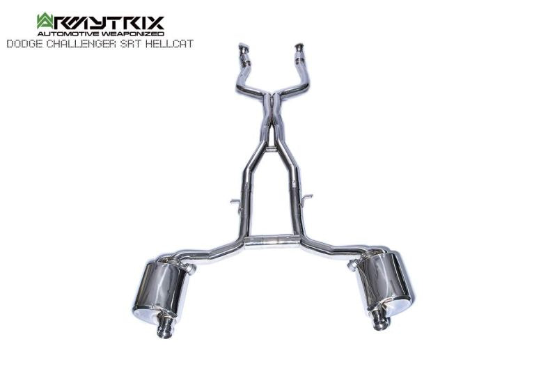 Tube d'échappement avant Armytrix sans catalyseur pour Dodge Challenger SRT Hellcat (2018-présent)