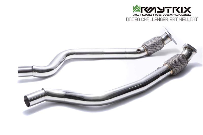 Tube d'échappement avant Armytrix sans catalyseur pour Dodge Challenger SRT Hellcat (2018-présent)