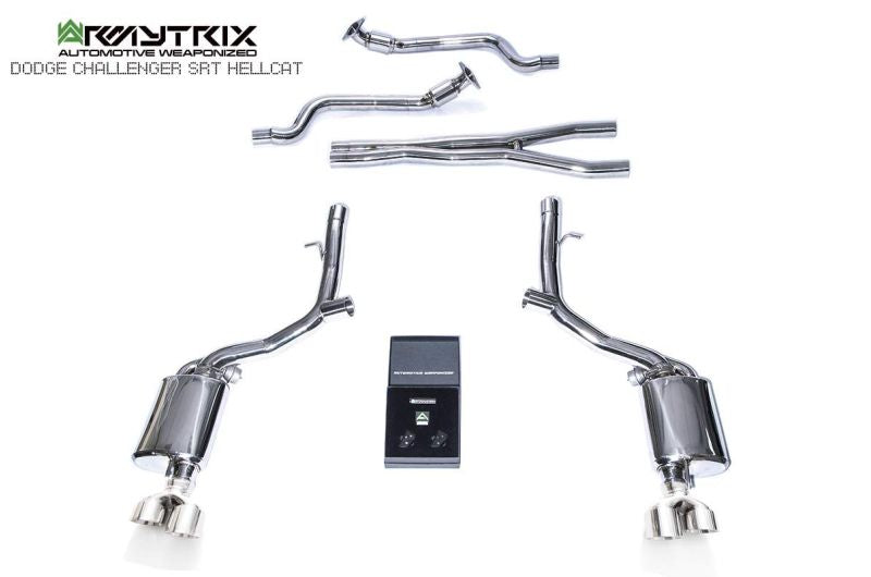 Tube d'échappement avant Armytrix sans catalyseur pour Dodge Challenger SRT Hellcat (2018-présent)