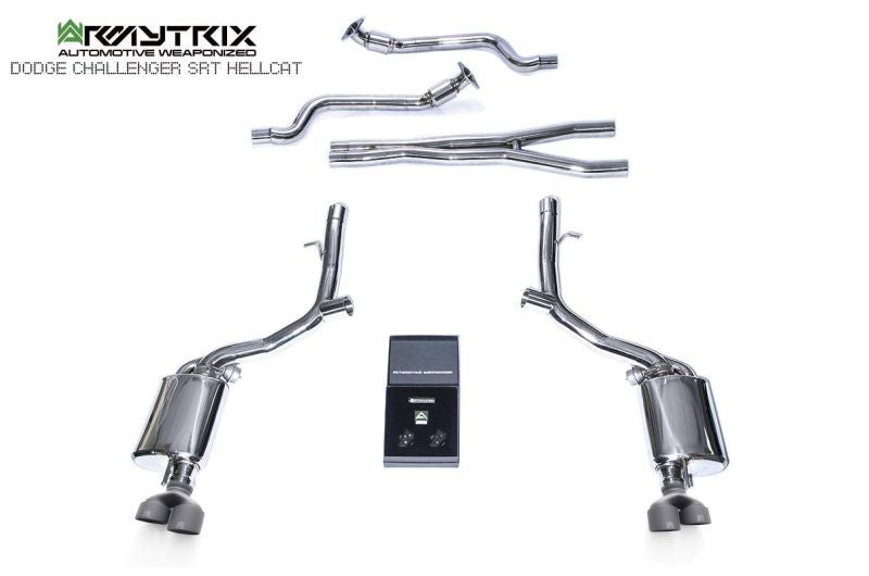 Tube d'échappement avant Armytrix sans catalyseur pour Dodge Challenger SRT Hellcat (2018-présent)