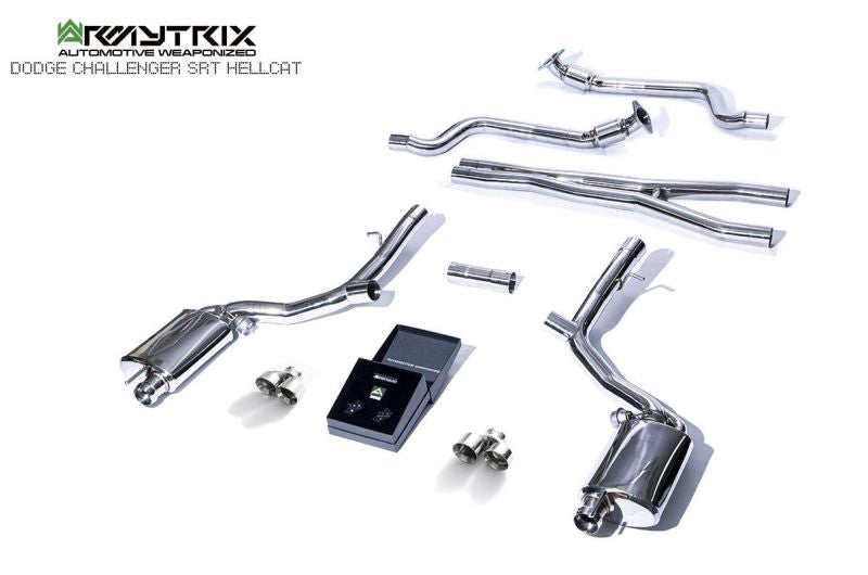 Tube d'échappement avant Armytrix sans catalyseur pour Dodge Challenger SRT Hellcat (2018-présent)
