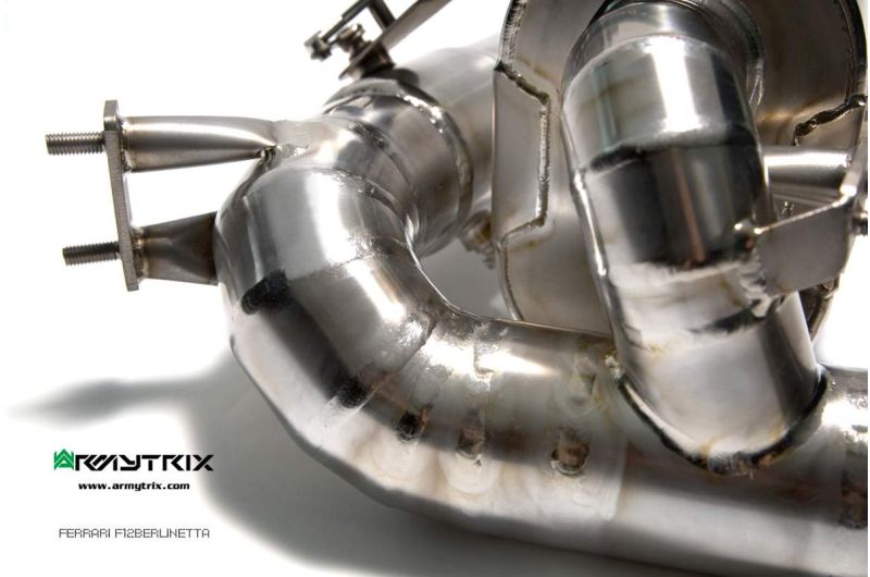 Tuyau d'échappement haute performance Armytrix en acier inoxydable avec revêtement céramique et simulateur de catalyseur pour Ferrari F12 (2012-2017)