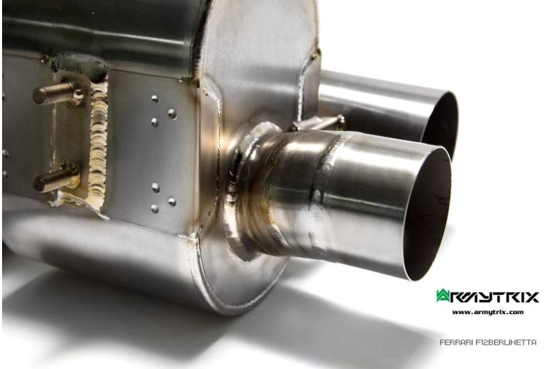 Tuyau d'échappement haute performance Armytrix en acier inoxydable avec revêtement céramique et simulateur de catalyseur pour Ferrari F12 (2012-2017)