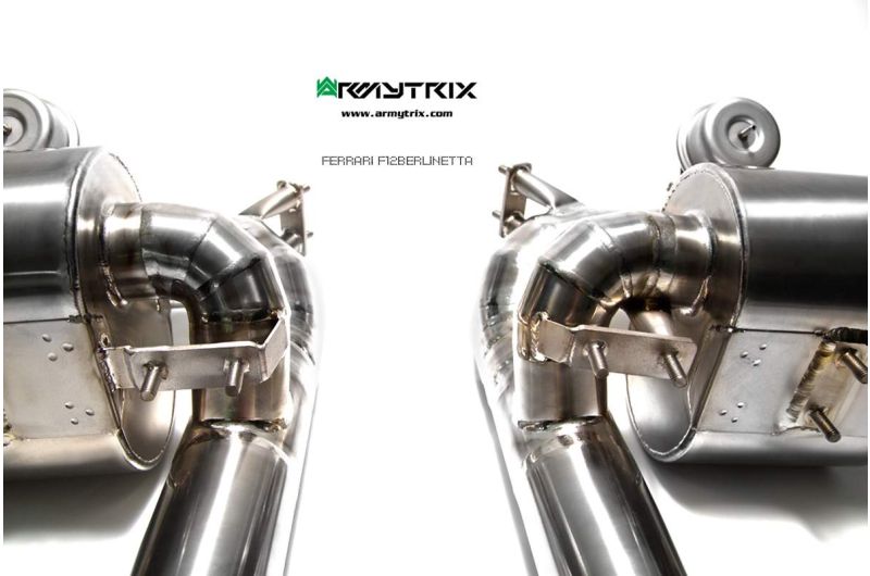 Tuyau d'échappement haute performance Armytrix en acier inoxydable avec revêtement céramique et simulateur de catalyseur pour Ferrari F12 (2012-2017)