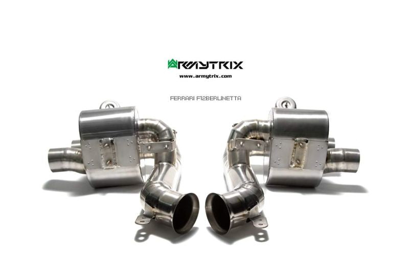 Tuyau d'échappement haute performance Armytrix en acier inoxydable avec revêtement céramique et simulateur de catalyseur pour Ferrari F12 (2012-2017)