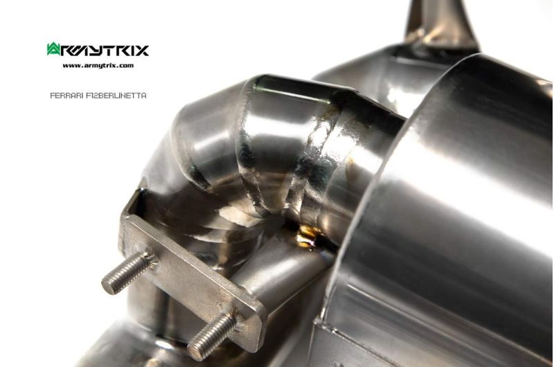 Tuyau d'échappement haute performance Armytrix en acier inoxydable avec revêtement céramique et simulateur de catalyseur pour Ferrari F12 (2012-2017)