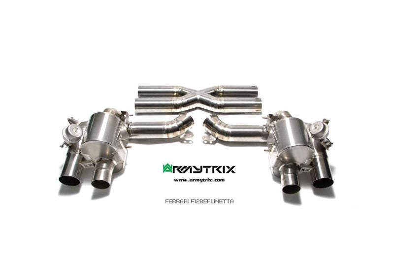 Tuyau d'échappement haute performance Armytrix en acier inoxydable avec revêtement céramique et simulateur de catalyseur pour Ferrari F12 (2012-2017)