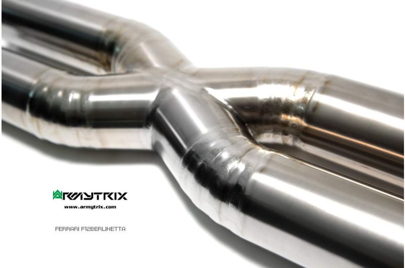 Tuyau d'échappement haute performance Armytrix en acier inoxydable avec revêtement céramique et simulateur de catalyseur pour Ferrari F12 (2012-2017)