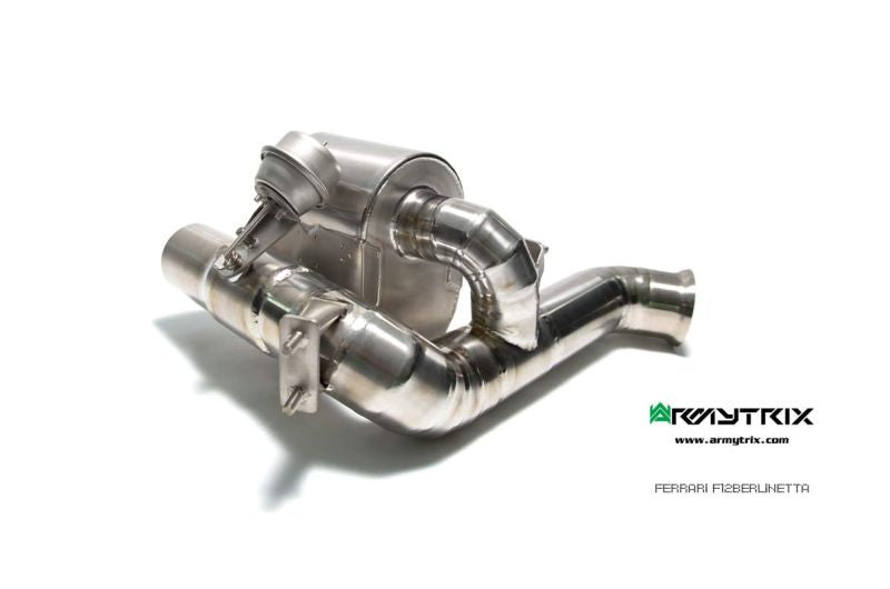 Tuyau d'échappement haute performance Armytrix en acier inoxydable avec revêtement céramique et simulateur de catalyseur pour Ferrari F12 (2012-2017)