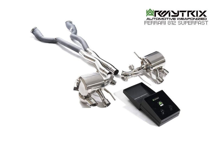 Tuyau d'échappement haute performance Armytrix en acier inoxydable avec revêtement céramique et simulateur de catalyseur pour Ferrari F12 (2012-2017)