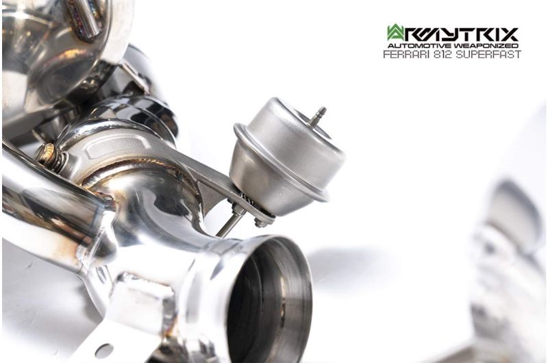 Tuyau d'échappement haute performance Armytrix en acier inoxydable avec revêtement céramique et simulateur de catalyseur pour Ferrari F12 (2012-2017)