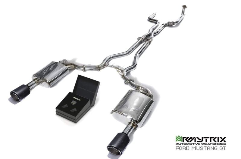 Tuyau d'échappement haute performance Armytrix à revêtement céramique avec simulateur de catalyseur et tuyau de liaison (remplace un côté du convertisseur catalytique) pour Ford Mustang GT Coupé 5.0 V8 MK6 (2015-2017)