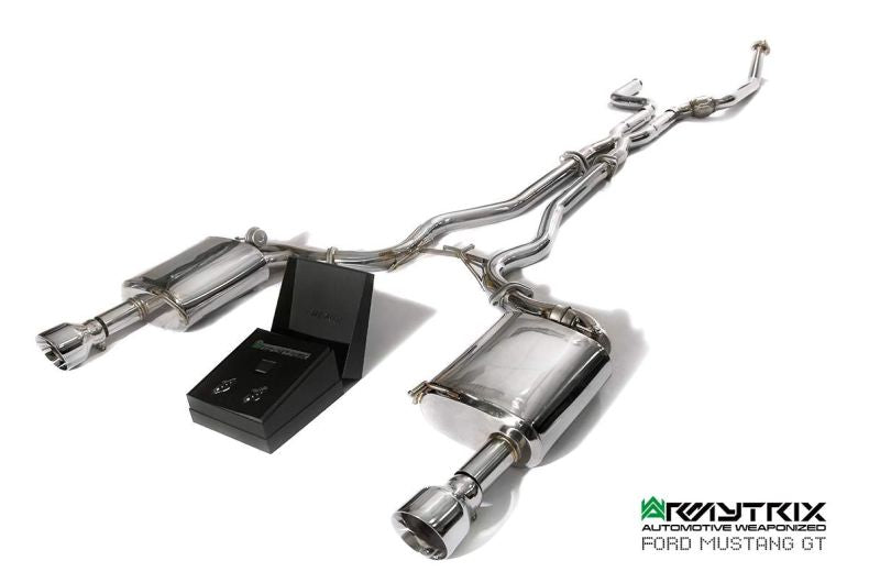 Tuyau d'échappement haute performance Armytrix à revêtement céramique avec simulateur de catalyseur et tuyau de liaison (remplace un côté du convertisseur catalytique) pour Ford Mustang GT Coupé 5.0 V8 MK6 (2015-2017)