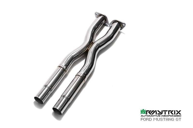 Tuyau d'échappement haute performance Armytrix à revêtement céramique avec simulateur de catalyseur et tuyau de liaison (remplace un côté du convertisseur catalytique) pour Ford Mustang GT Coupé 5.0 V8 MK6 (2015-2017)
