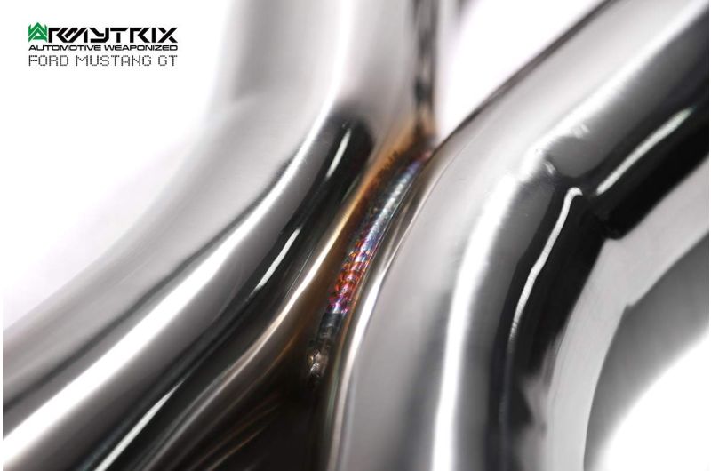 Tuyau d'échappement haute performance Armytrix à revêtement céramique avec simulateur de catalyseur et tuyau de liaison (remplace un côté du convertisseur catalytique) pour Ford Mustang GT Coupé 5.0 V8 MK6 (2015-2017)