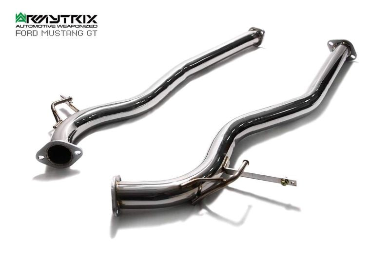 Tuyau d'échappement haute performance Armytrix à revêtement céramique avec simulateur de catalyseur et tuyau de liaison (remplace un côté du convertisseur catalytique) pour Ford Mustang GT Coupé 5.0 V8 MK6 (2015-2017)