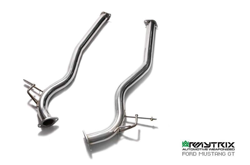 Tuyau d'échappement haute performance Armytrix à revêtement céramique avec simulateur de catalyseur et tuyau de liaison (remplace un côté du convertisseur catalytique) pour Ford Mustang GT Coupé 5.0 V8 MK6 (2015-2017)
