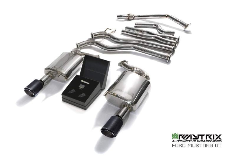 Tuyau d'échappement haute performance Armytrix à revêtement céramique avec simulateur de catalyseur et tuyau de liaison (remplace un côté du convertisseur catalytique) pour Ford Mustang GT Coupé 5.0 V8 MK6 (2015-2017)