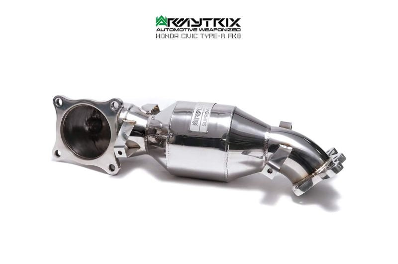 Tuyau de descente de catalyseur sport à revêtement céramique Armytrix avec convertisseur catalytique 200 cpsi pour Honda Civic Type-R FK8 (2017-2022)