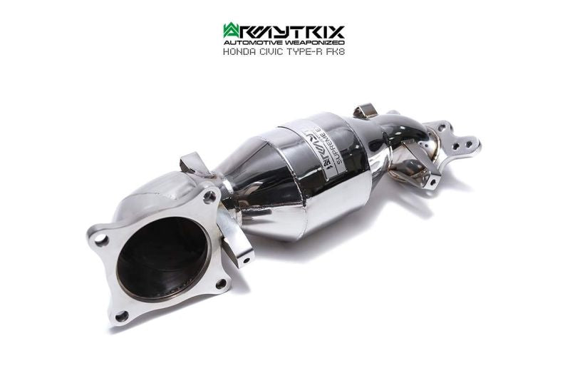 Tuyau de descente de catalyseur sport à revêtement céramique Armytrix avec convertisseur catalytique 200 cpsi pour Honda Civic Type-R FK8 (2017-2022)