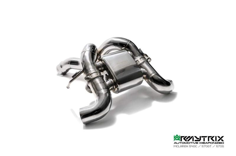 Tuyau d'échappement haute performance Armytrix F1 Ultra Thermal Protective White Ceramic Coated High-Flow Performance De-Catted Pipe avec simulateur de catalyseur pour McLaren Senna (2018-présent)