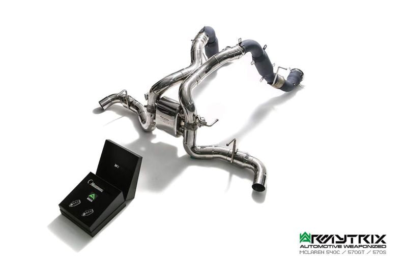 Tuyau d'échappement haute performance Armytrix F1 Ultra Thermal Protective White Ceramic Coated High-Flow Performance De-Catted Pipe avec simulateur de catalyseur pour McLaren Senna (2018-présent)
