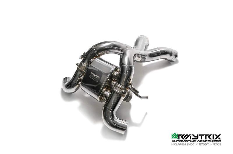 Tuyau d'échappement haute performance Armytrix F1 Ultra Thermal Protective White Ceramic Coated High-Flow Performance De-Catted Pipe avec simulateur de catalyseur pour McLaren Senna (2018-présent)