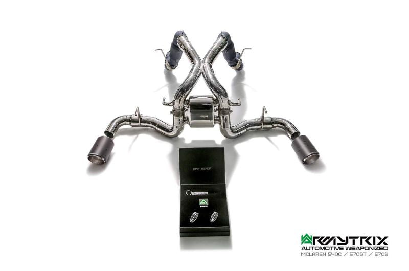 Tuyau d'échappement haute performance Armytrix F1 Ultra Thermal Protective White Ceramic Coated High-Flow Performance De-Catted Pipe avec simulateur de catalyseur pour McLaren Senna (2018-présent)