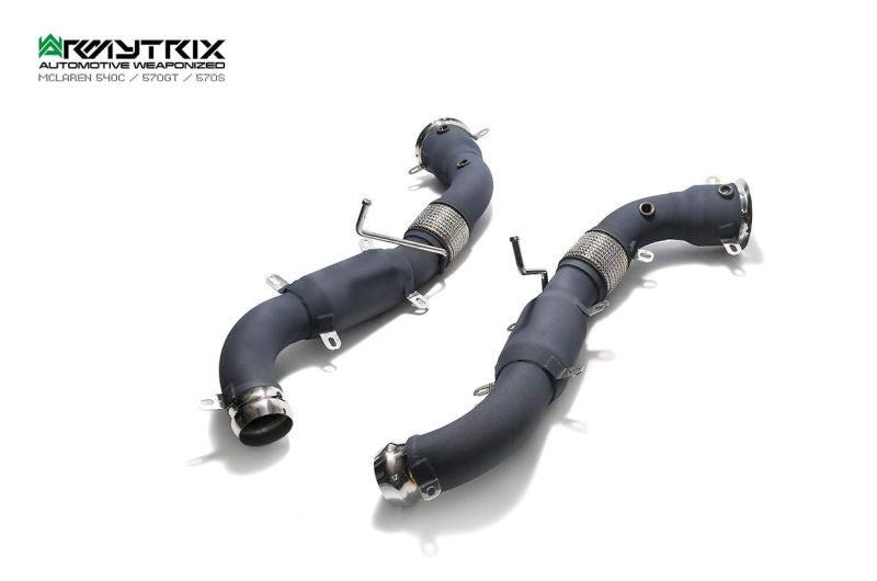 Tuyau d'échappement haute performance Armytrix F1 Ultra Thermal Protective White Ceramic Coated High-Flow Performance De-Catted Pipe avec simulateur de catalyseur pour McLaren Senna (2018-présent)
