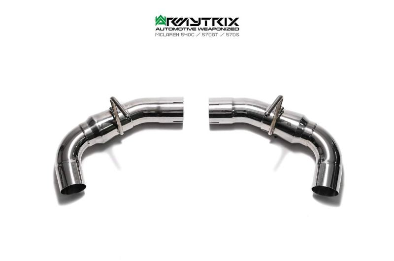 Tuyau d'échappement haute performance Armytrix F1 Ultra Thermal Protective White Ceramic Coated High-Flow Performance De-Catted Pipe avec simulateur de catalyseur pour McLaren Senna (2018-présent)
