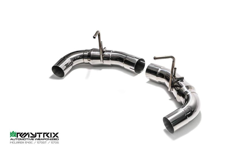 Tuyau d'échappement haute performance Armytrix F1 Ultra Thermal Protective White Ceramic Coated High-Flow Performance De-Catted Pipe avec simulateur de catalyseur pour McLaren Senna (2018-présent)