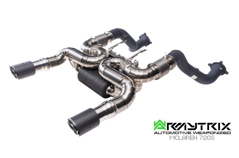 Tuyau d'échappement haute performance Armytrix F1 Ultra Thermal Protective White Ceramic Coated High-Flow Performance De-Catted Pipe avec simulateur de catalyseur pour McLaren Senna (2018-présent)