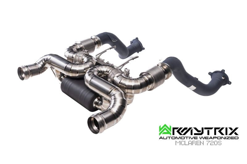Tuyau d'échappement haute performance Armytrix F1 Ultra Thermal Protective White Ceramic Coated High-Flow Performance De-Catted Pipe avec simulateur de catalyseur pour McLaren Senna (2018-présent)