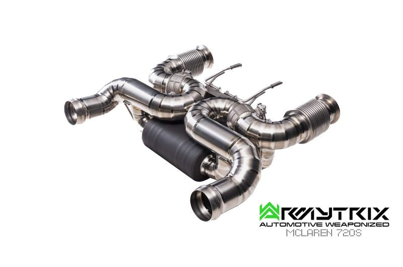 Tuyau d'échappement haute performance Armytrix F1 Ultra Thermal Protective White Ceramic Coated High-Flow Performance De-Catted Pipe avec simulateur de catalyseur pour McLaren Senna (2018-présent)
