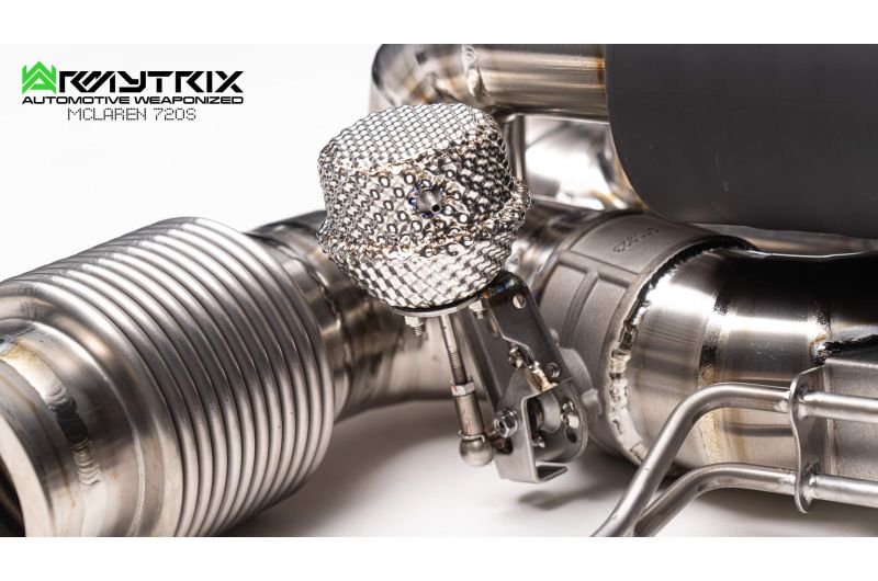 Tuyau d'échappement haute performance Armytrix F1 Ultra Thermal Protective White Ceramic Coated High-Flow Performance De-Catted Pipe avec simulateur de catalyseur pour McLaren Senna (2018-présent)