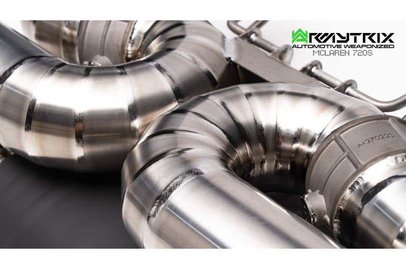 Tuyau d'échappement haute performance Armytrix F1 Ultra Thermal Protective White Ceramic Coated High-Flow Performance De-Catted Pipe avec simulateur de catalyseur pour McLaren Senna (2018-présent)