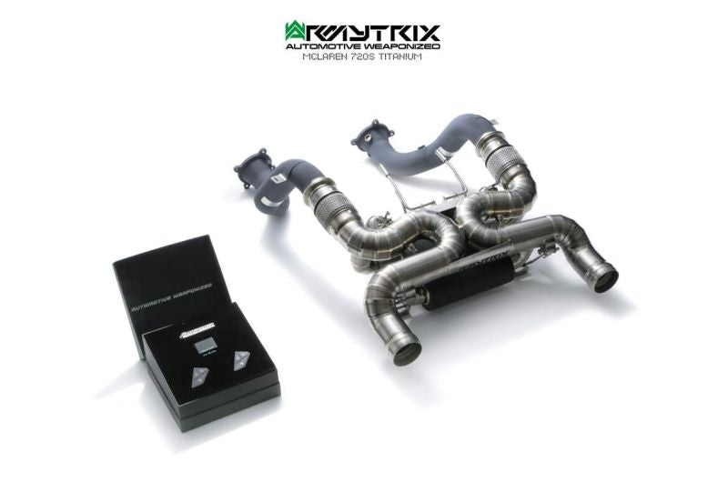 Tuyau d'échappement haute performance Armytrix F1 Ultra Thermal Protective White Ceramic Coated High-Flow Performance De-Catted Pipe avec simulateur de catalyseur pour McLaren Senna (2018-présent)
