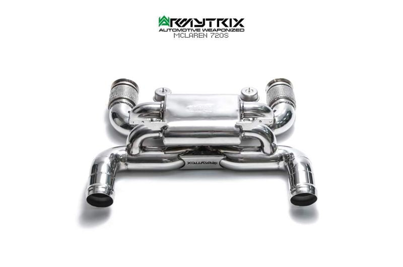 Tuyau d'échappement haute performance Armytrix F1 Ultra Thermal Protective White Ceramic Coated High-Flow Performance De-Catted Pipe avec simulateur de catalyseur pour McLaren Senna (2018-présent)