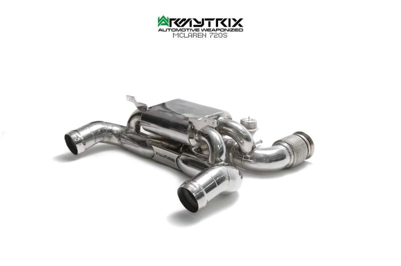 Tuyau d'échappement haute performance Armytrix F1 Ultra Thermal Protective White Ceramic Coated High-Flow Performance De-Catted Pipe avec simulateur de catalyseur pour McLaren Senna (2018-présent)