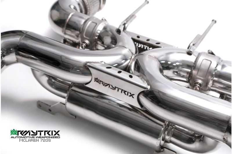 Tuyau d'échappement haute performance Armytrix F1 Ultra Thermal Protective White Ceramic Coated High-Flow Performance De-Catted Pipe avec simulateur de catalyseur pour McLaren Senna (2018-présent)