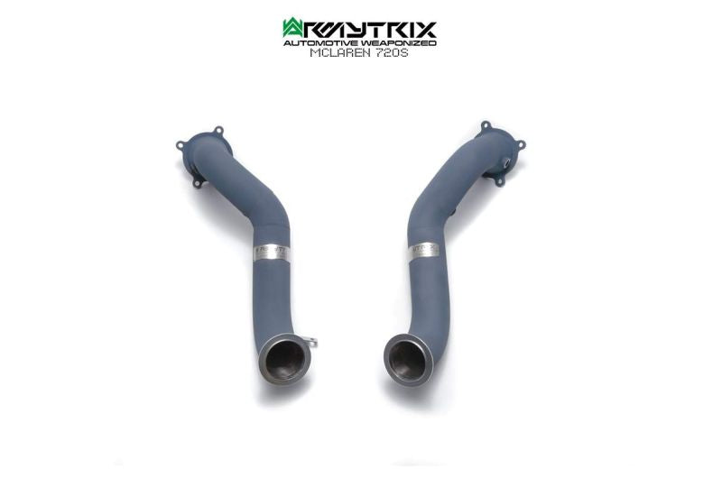 Tuyau d'échappement haute performance Armytrix F1 Ultra Thermal Protective White Ceramic Coated High-Flow Performance De-Catted Pipe avec simulateur de catalyseur pour McLaren Senna (2018-présent)