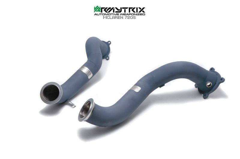 Tuyau d'échappement haute performance Armytrix F1 Ultra Thermal Protective White Ceramic Coated High-Flow Performance De-Catted Pipe avec simulateur de catalyseur pour McLaren Senna (2018-présent)