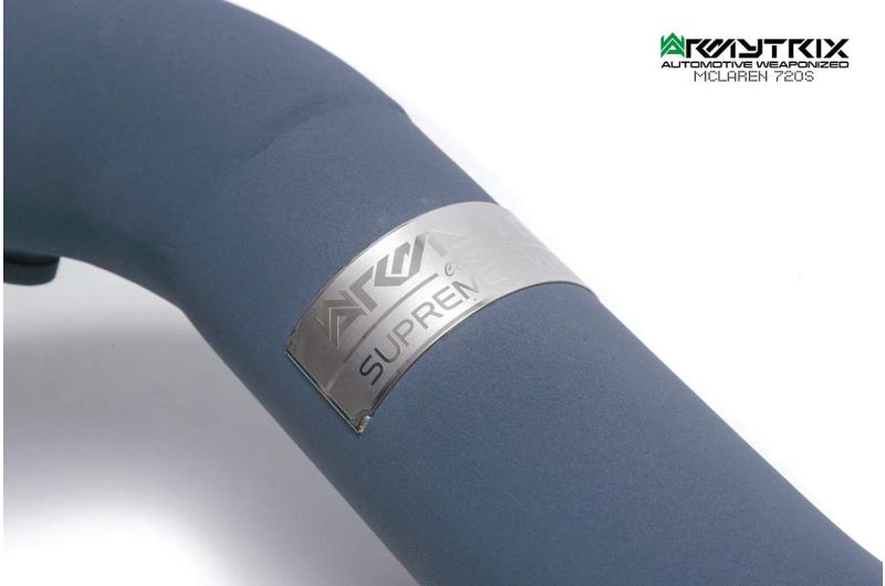 Tuyau d'échappement haute performance Armytrix F1 Ultra Thermal Protective White Ceramic Coated High-Flow Performance De-Catted Pipe avec simulateur de catalyseur pour McLaren Senna (2018-présent)