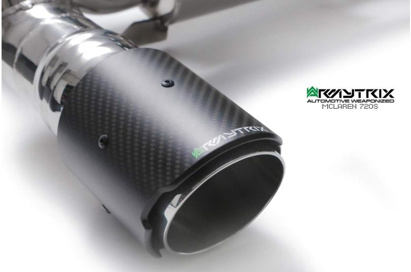Tuyau d'échappement haute performance Armytrix F1 Ultra Thermal Protective White Ceramic Coated High-Flow Performance De-Catted Pipe avec simulateur de catalyseur pour McLaren Senna (2018-présent)