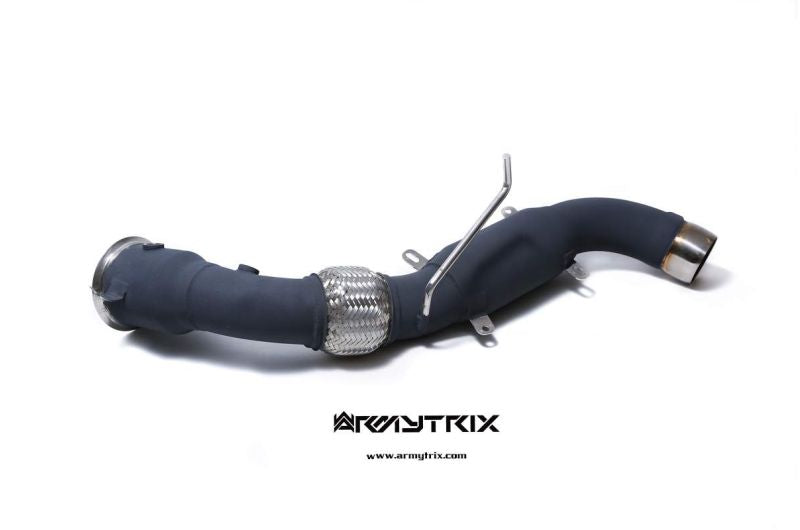 Tuyau d'échappement haute performance Armytrix F1 Ultra Thermal Protective White Ceramic Coated High-Flow Performance De-Catted Pipe avec simulateur de catalyseur pour McLaren Senna (2018-présent)
