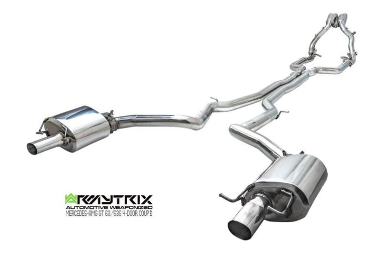 Tuyau de descente sport Armytrix (version OPF) avec catalyseur à revêtement céramique et convertisseur catalytique 200 CPSI + tuyau de descente secondaire pour Mercedes-AMG GT 63 Coupé 4 portes OPF/Non-OPF (2018-présent)