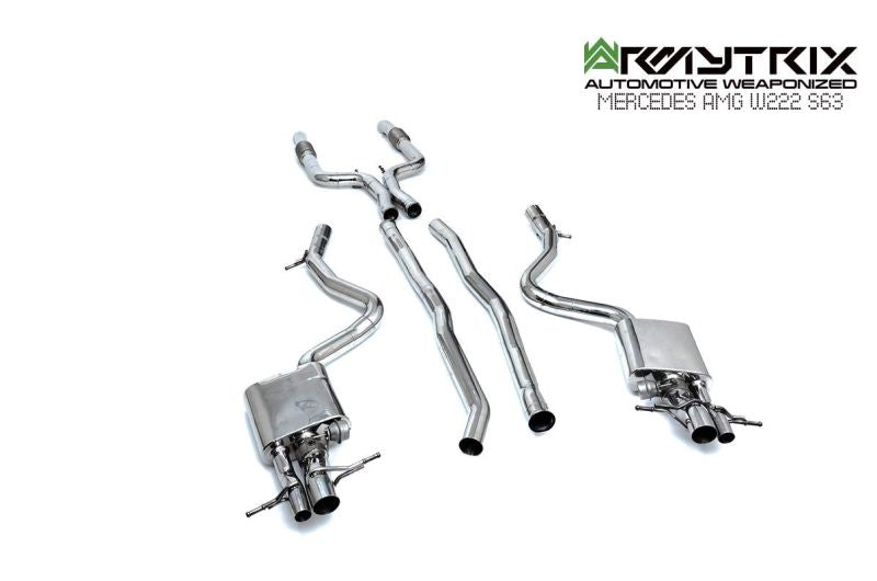 Tuyau d'échappement sport Armytrix avec convertisseur catalytique 200 CPSI pour Mercedes-AMG W222 S63 (2017-2020)