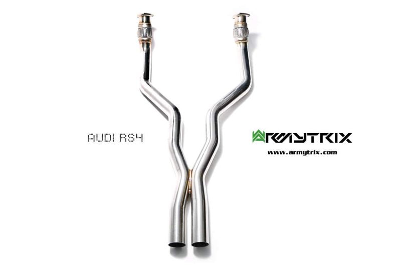 Audi RS4 B8 4.2 V8 FSI (2012-2015) - Front Y Pipe + Mid Pipe With Resonator + Link Pipe + Valvetronic Mufflers (System utilizes Audi Drive Select System for valvetronic control) - Armytrix Exhausts