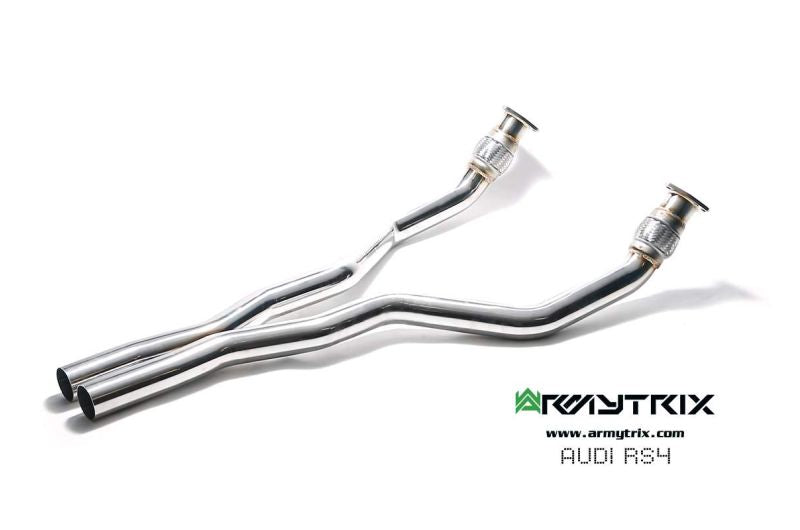 Audi RS4 B8 4.2 V8 FSI (2012-2015) - Front Y Pipe + Mid Pipe With Resonator + Link Pipe + Valvetronic Mufflers (System utilizes Audi Drive Select System for valvetronic control) - Armytrix Exhausts