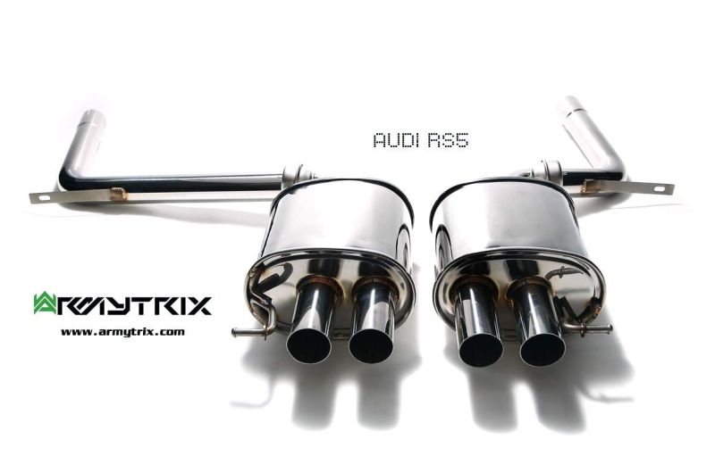 Audi RS5 B8 4.2 V8 FSI (2010-2015) - Front Y Pipe + Mid Pipe With Resonator + Valvetronic Mufflers (System utilizes Audi Drive Select System for valvetronic control) - Armytrix Exhausts
